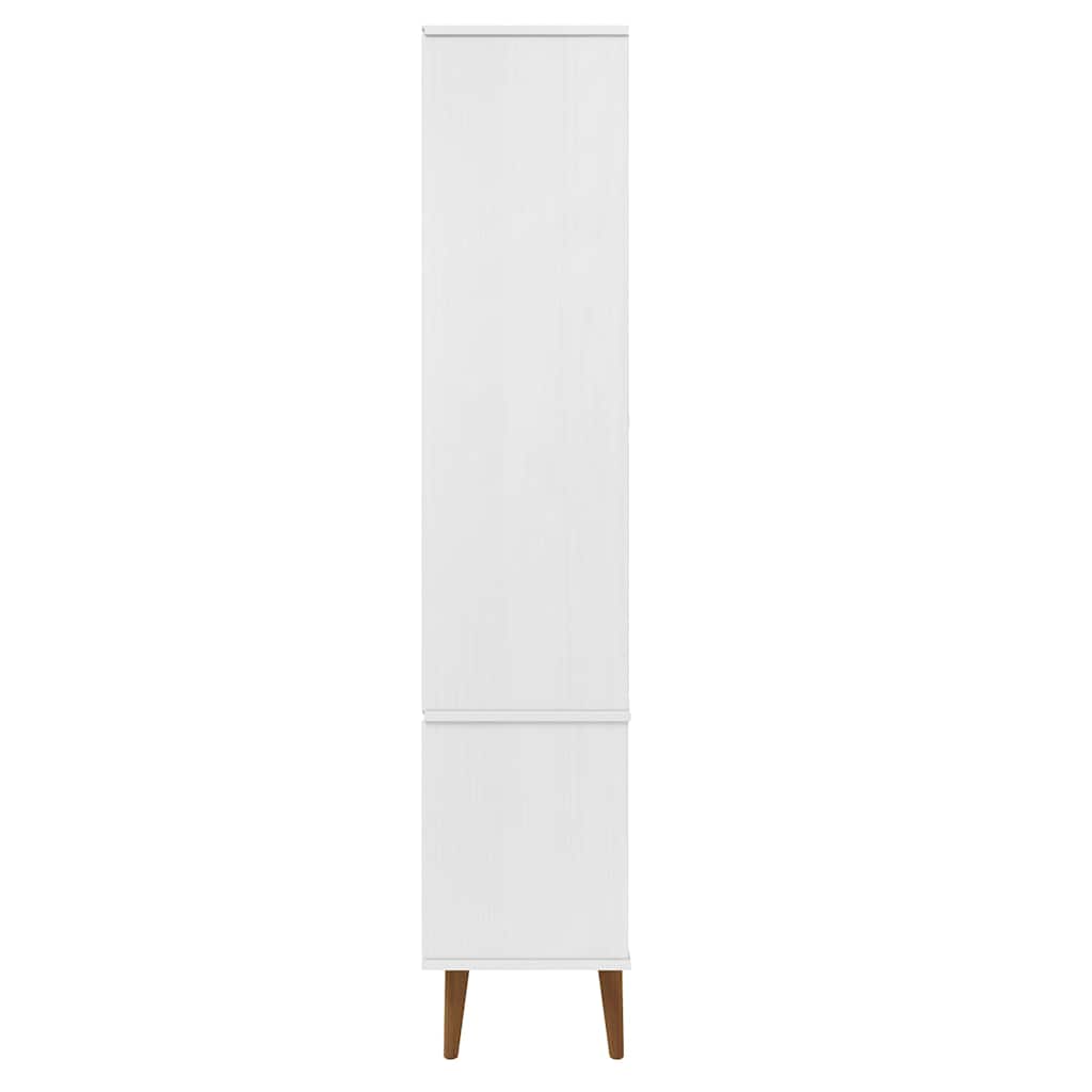 MOLDE fehér tömör fenyőfa vitrin szekrény 90 x 35 x 175 cm 6