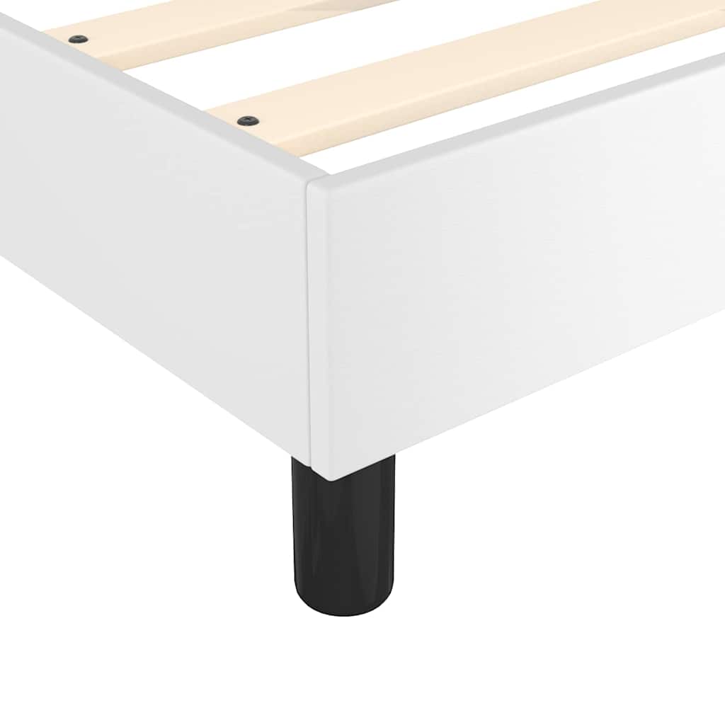 Fehér műbőr rugós ágy matraccal 80 x 200 cm 7