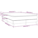 Fekete bársony rugós ágy matraccal 140x200 cm 10