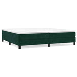 Sötétzöld bársony rugós ágy matraccal 200x200 cm 2