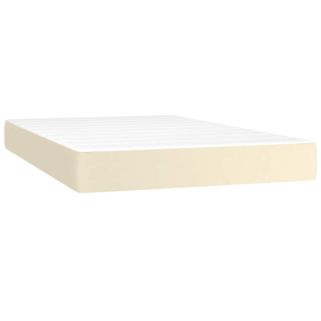 Krémszínű műbőr rugós ágy matraccal 120 x 200 cm 5