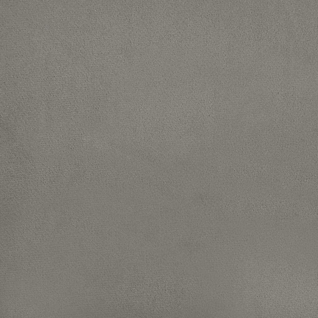 Világosszürke bársony rugós ágy matraccal 160x200 cm 9