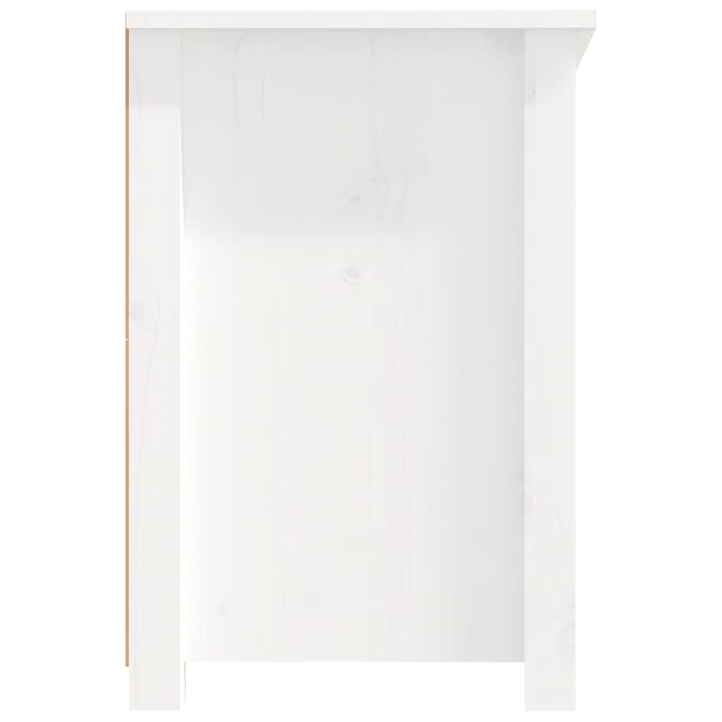 Fehér tömör fenyőfa TV-szekrény 114x35x52 cm 8