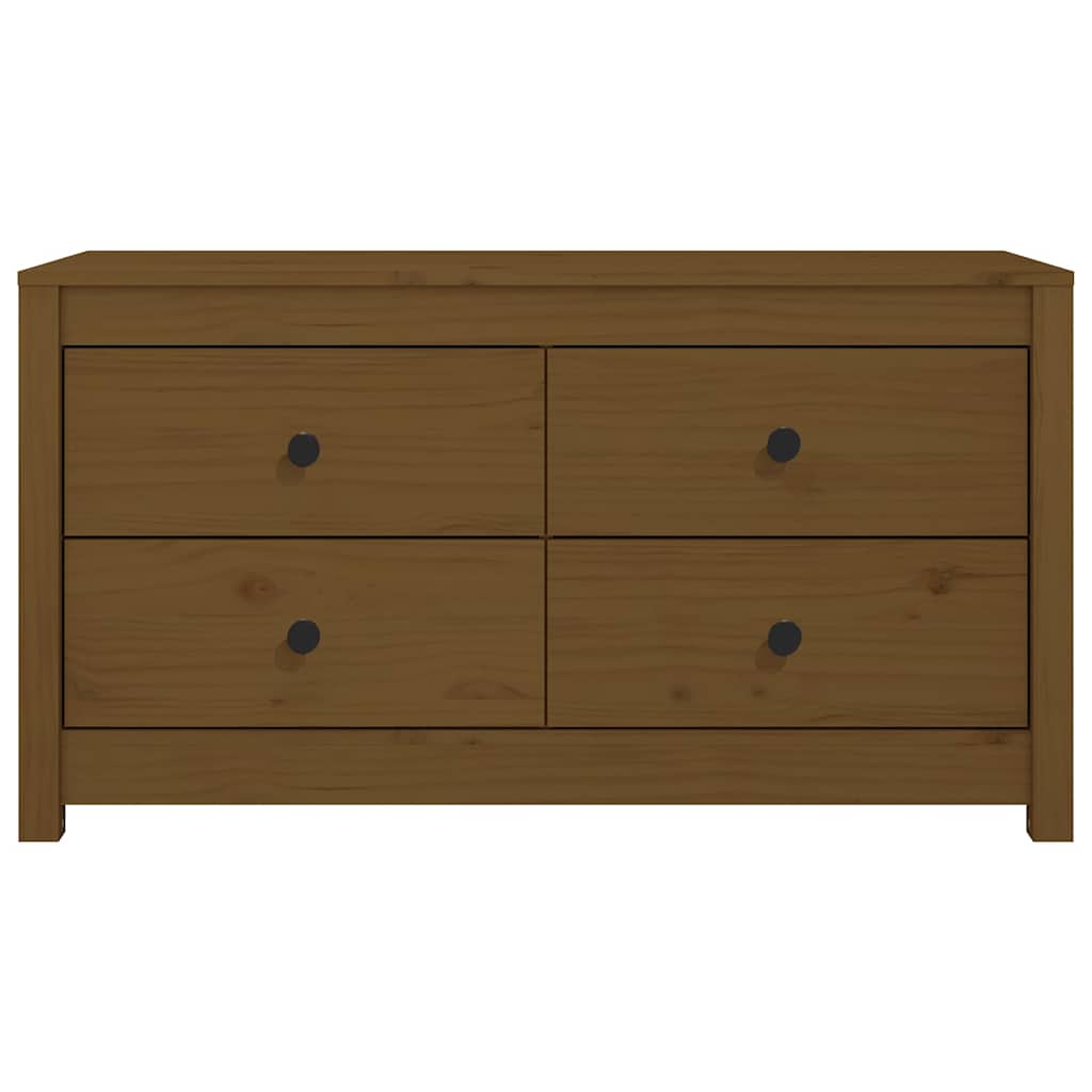 Mézbarna tömör fenyőfa kisszekrény 100x40x54 cm 4