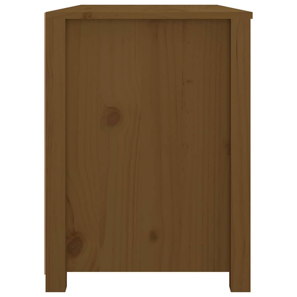Mézbarna tömör fenyőfa kisszekrény 100x40x54 cm 5