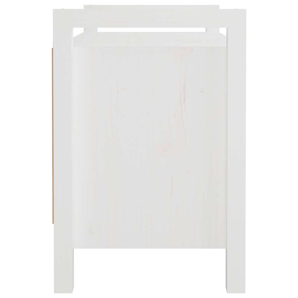 Fehér tömör fenyőfa előszoba pad 80 x 40 x 60 cm 5