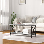 Szürke sonoma szerelt fa és vas dohányzóasztal 100 x 45 x 45 cm 3