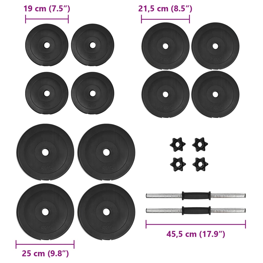 Egykezes súlyzók tárcsákkal 40 kg 9