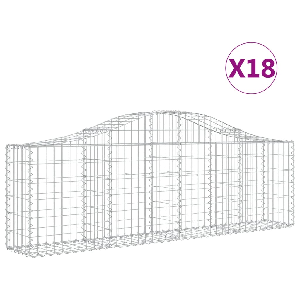 18 db íves horganyzott vas gabion kosár 200x30x60/80 cm 2