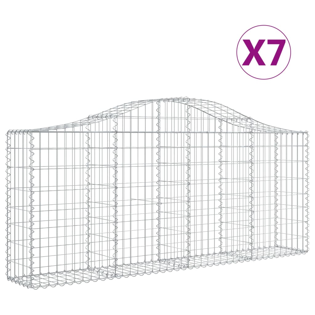 7 db íves horganyzott vas gabion kosár 200x30x80/100 cm 2