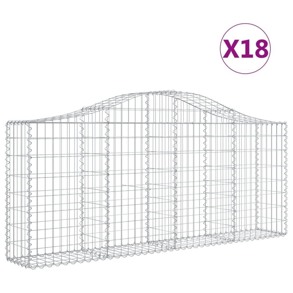 18 db íves horganyzott vas gabion kosár 200x30x80/100 cm 2