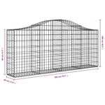 25 db íves horganyzott vas gabion kosár 200x30x80/100 cm 6