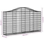 3 db íves horganyzott vas gabion kosár 200x30x100/120 cm 6