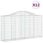 12 db íves horganyzott vas gabion kosár 200x30x100/120 cm 2