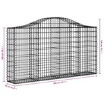 12 db íves horganyzott vas gabion kosár 200x30x100/120 cm 6