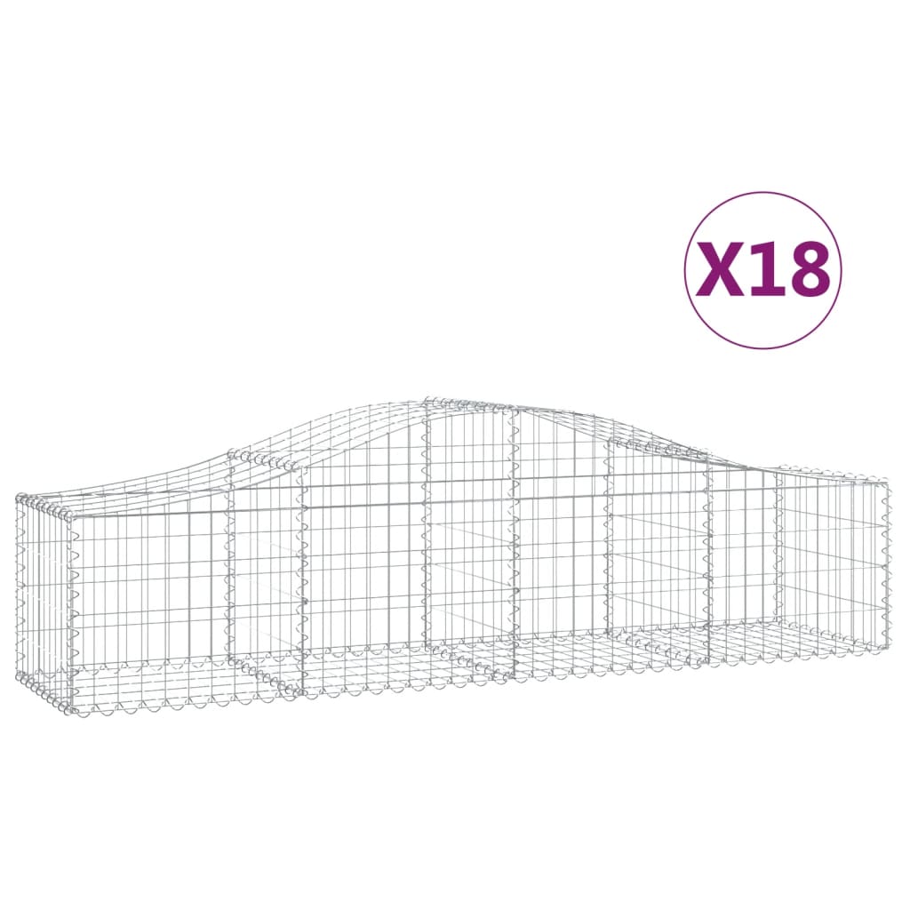 18 db íves horganyzott vas gabion kosár 200x50x40/60 cm 2