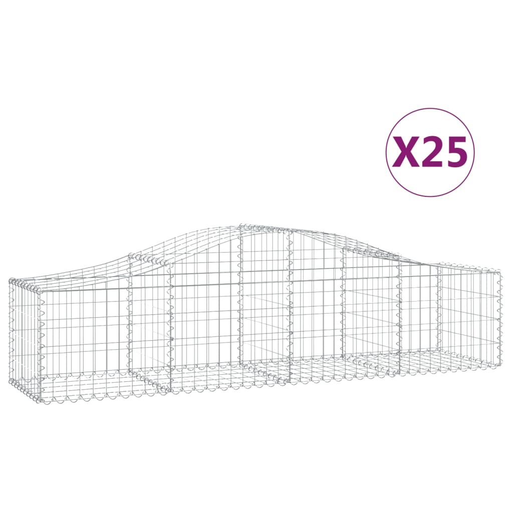 25 db íves horganyzott vas gabion kosár 200x50x40/60 cm 2