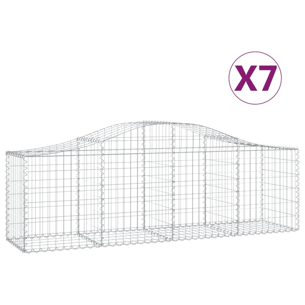 7 db íves horganyzott vas gabion kosár 200x50x60/80 cm 2