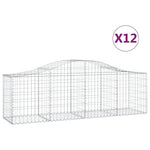 12 db íves horganyzott vas gabion kosár 200x50x60/80 cm 2