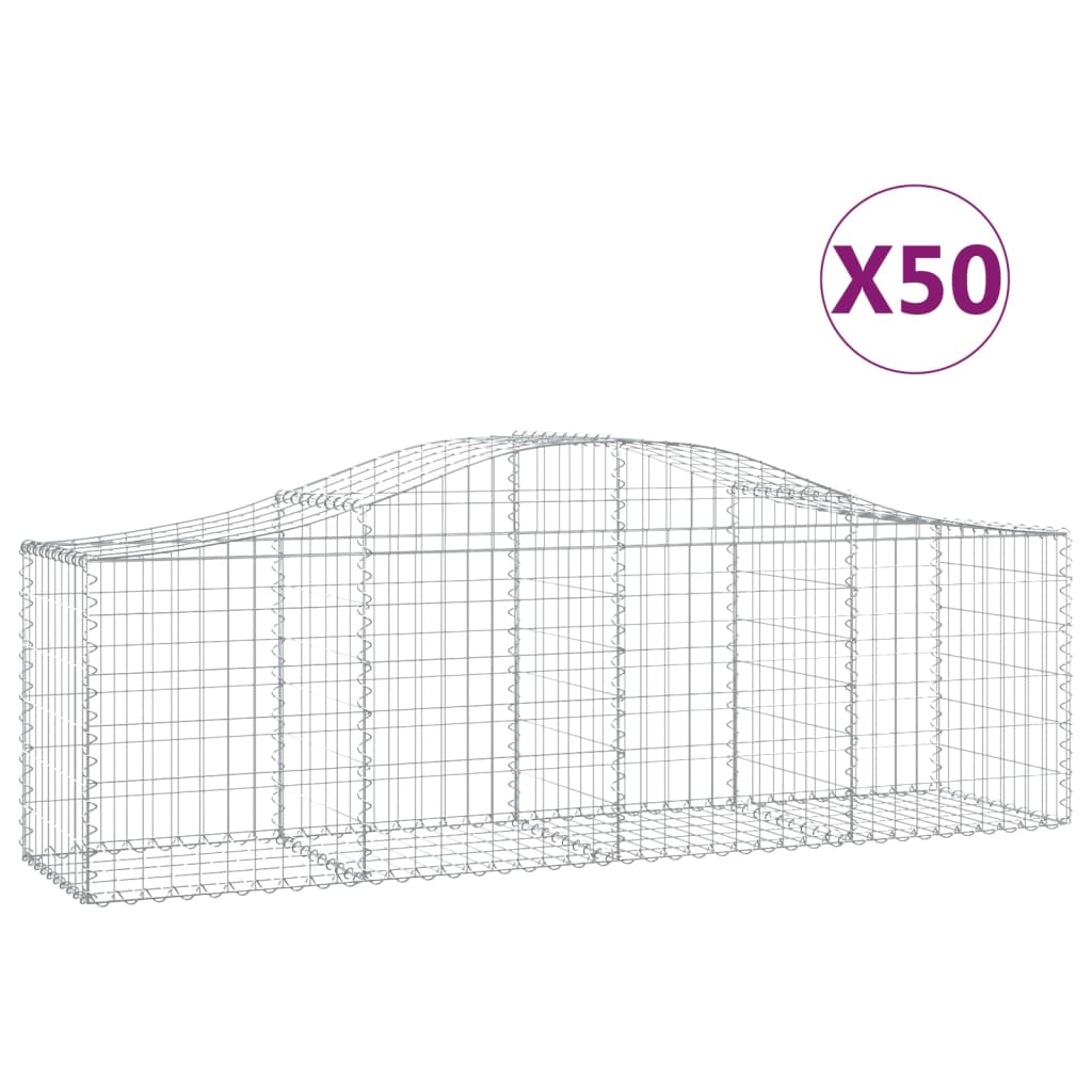 50 db íves horganyzott vas gabion kosár 200x50x60/80 cm 2