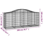 5 db íves horganyzott vas gabion kosár 200x50x80/100 cm 6