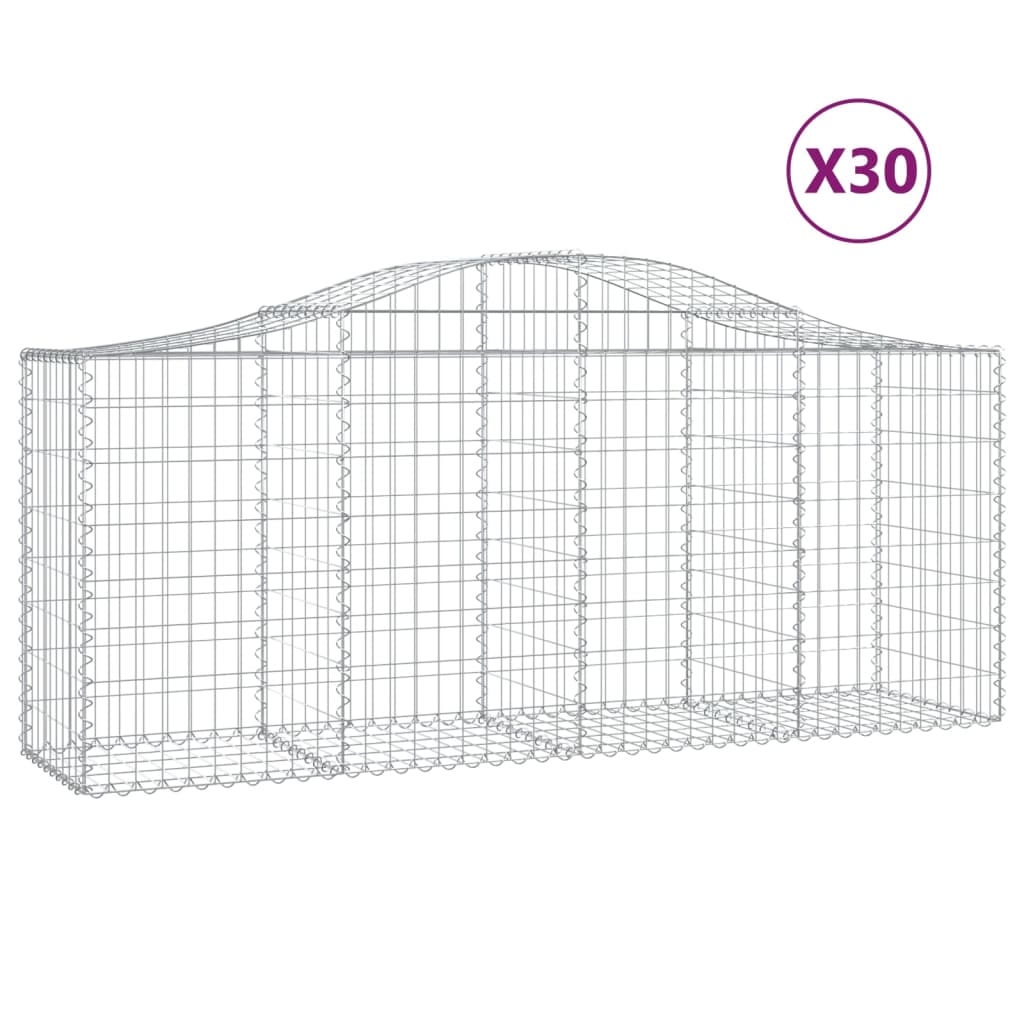 30 db íves horganyzott vas gabion kosár 200x50x80/100 cm 2