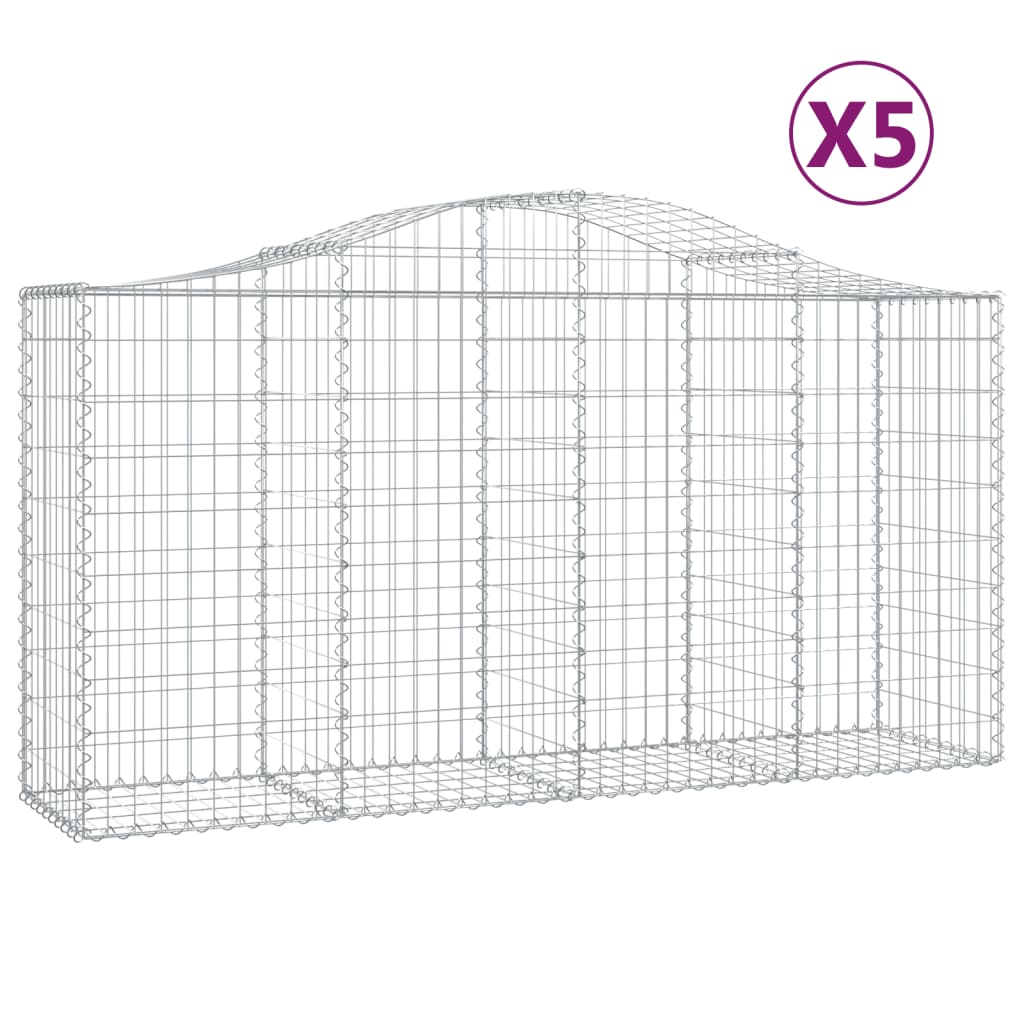 5 db íves horganyzott vas gabion kosár 200 x 50 x 100/120 cm 2