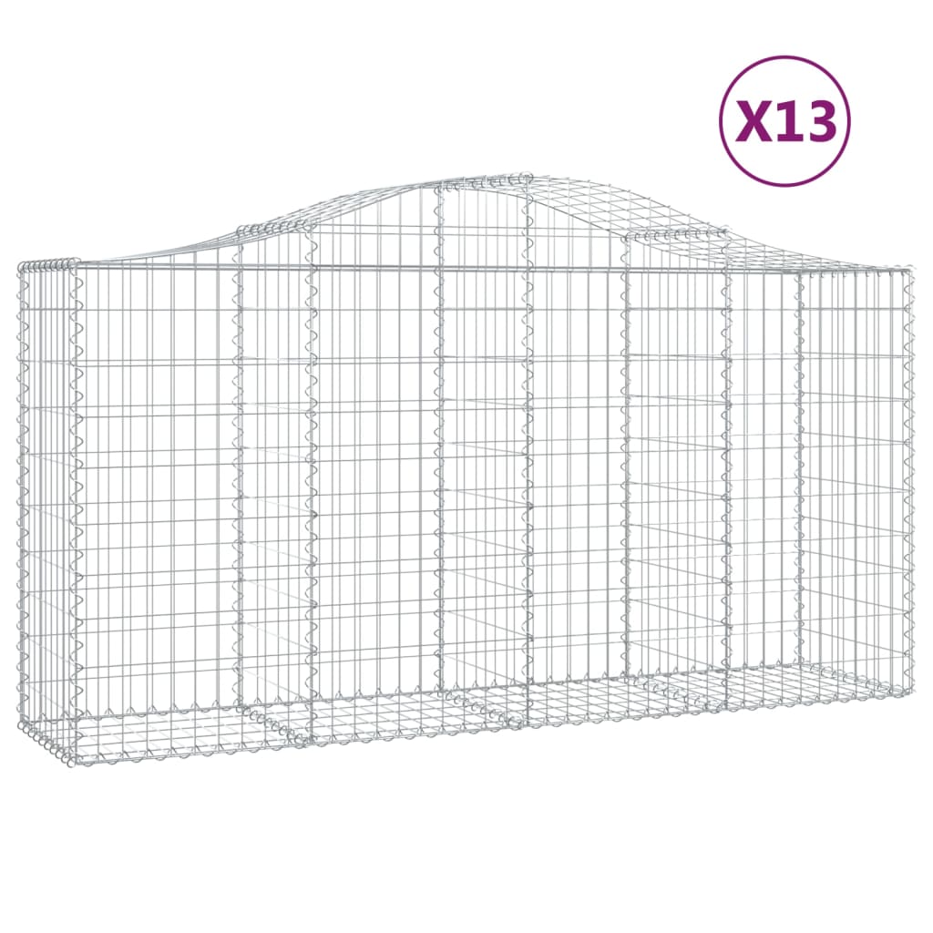 13 db íves horganyzott vas gabion kosár 200x50x100/120 cm 2
