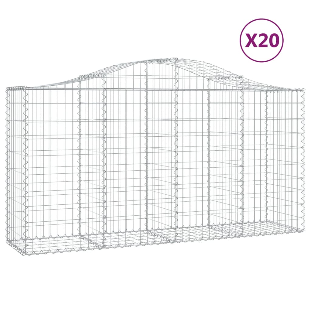20 db íves horganyzott vas gabion kosár 200x50x100/120 cm 2