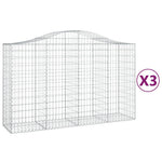 3 db íves horganyzott vas gabion kosár 200x50x120/140 cm 2