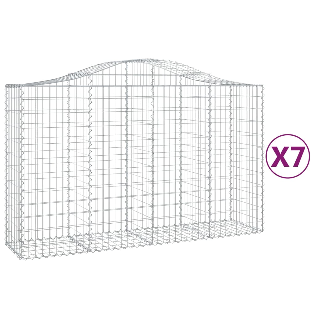 7 db íves horganyzott vas gabion kosár 200x50x120/140 cm 2