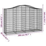 7 db íves horganyzott vas gabion kosár 200x50x120/140 cm 6