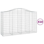10 db íves horganyzott vas gabion kosár 200x50x120/140 cm 2