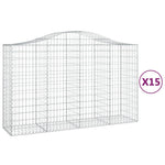 15 db íves horganyzott vas gabion kosár 200x50x120/140 cm 2