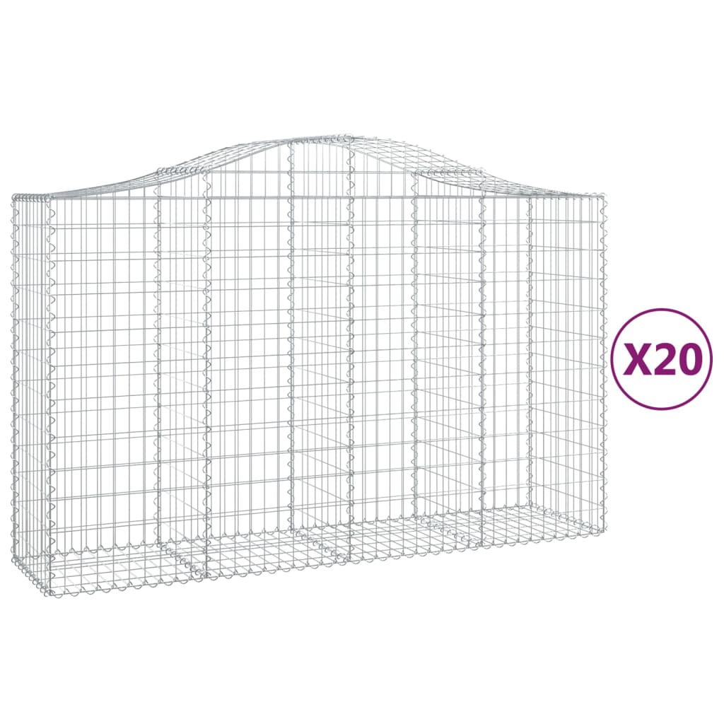 20 db íves horganyzott vas gabion kosár 200x50x120/140 cm 2