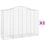 3 db íves horganyzott vas gabion kosár 200x50x140/160 cm 2