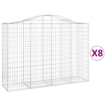8 db íves horganyzott vas gabion kosár 200x50x140/160 cm 2