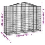 8 db íves horganyzott vas gabion kosár 200x50x140/160 cm 6