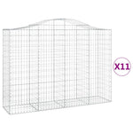11 db íves horganyzott vas gabion kosár 200x50x140/160 cm 2