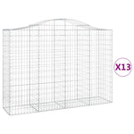 13 db íves horganyzott vas gabion kosár 200x50x140/160 cm 2