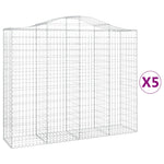 5 db íves horganyzott vas gabion kosár 200x50x160/180 cm 2