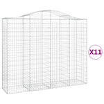 11 db íves horganyzott vas gabion kosár 200x50x160/180 cm 2