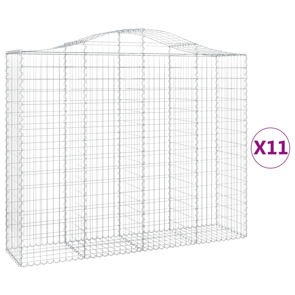 11 db íves horganyzott vas gabion kosár 200x50x160/180 cm 2
