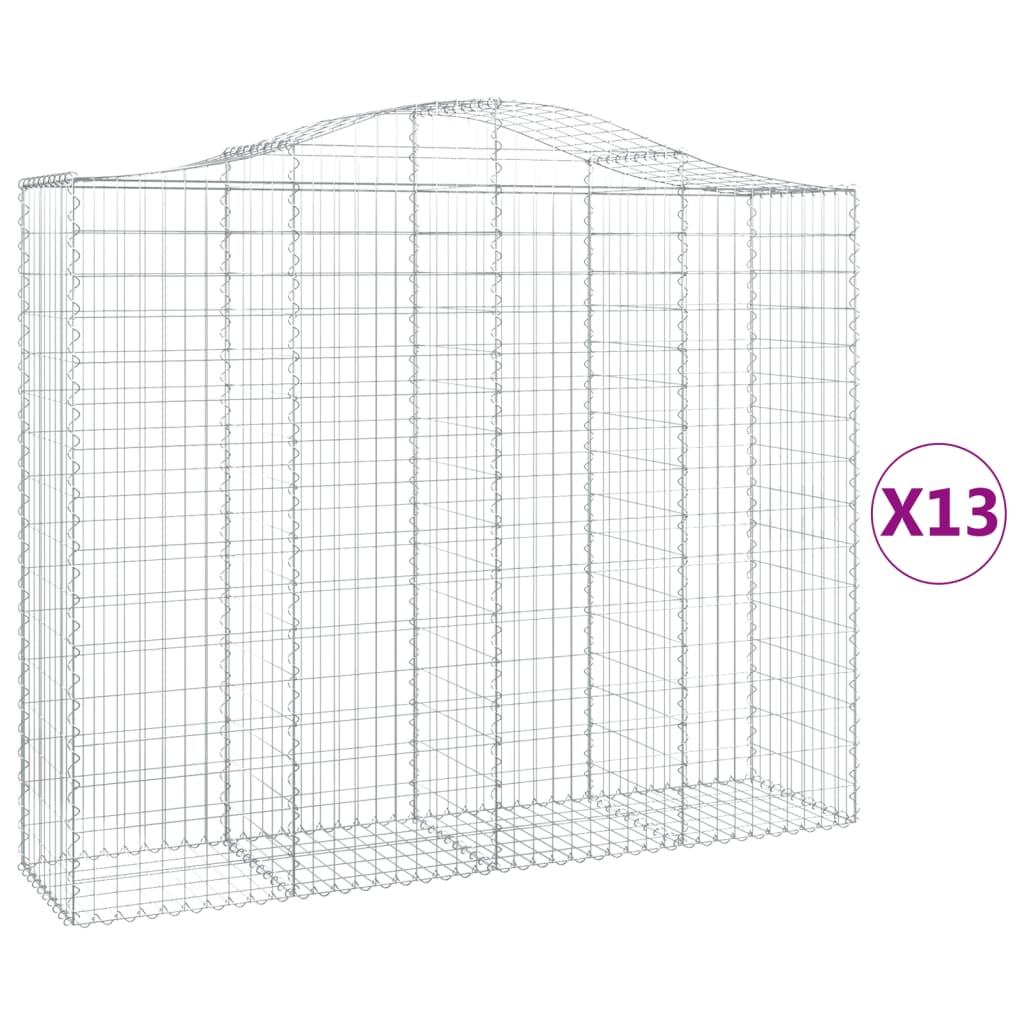 13 db íves horganyzott vas gabion kosár 200x50x160/180 cm 2