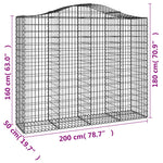 13 db íves horganyzott vas gabion kosár 200x50x160/180 cm 6