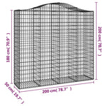 3 db íves horganyzott vas gabion kosár 200x50x180/200 cm 6
