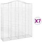 7 db íves horganyzott vas gabion kosár 200x50x220/240 cm 2