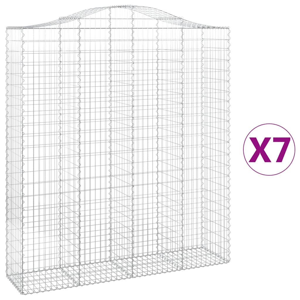 7 db íves horganyzott vas gabion kosár 200x50x220/240 cm 2