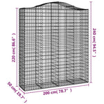 7 db íves horganyzott vas gabion kosár 200x50x220/240 cm 6