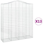 13 db íves horganyzott vas gabion kosár 200x50x220/240 cm 2